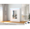 Posuvná skříň se zrcadlem a LED osvětlením DORRIGO 150 Bílá+Bílá