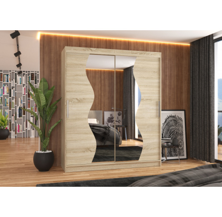 Posuvná skříň se zrcadlem MEDISON 180 Sonoma+Sonoma Posuvná skříň se zrcadlem MEDISON 180 Sonoma+Sonoma