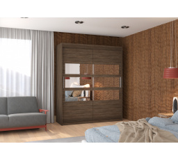 Posuvná skříň se zrcadlem TOLEDO 180 Choco+Choco