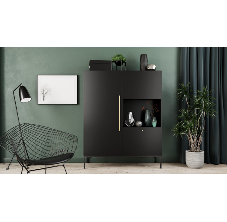 Vitrína LANZZI 120, Černý Mat