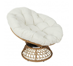 Křeslo Cancun bílé/ přírodní otočné