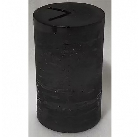Svíčka válcová - výška 15 cm, parafínový vosk, černá