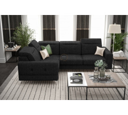 Rohová sedací souprava MALIBU 250X180 cm - černá , levá