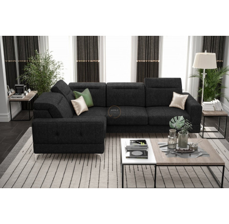 Rohová sedací souprava MALIBU 250X180 cm - černá , levá
