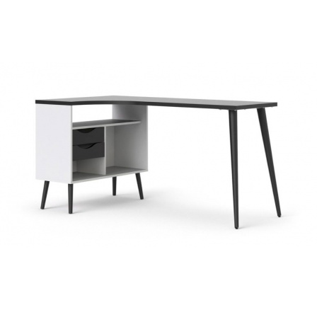Psací stůl RETRO 450, Bílá/Černá Psací stůl RETRO 450, Bílá/Černá