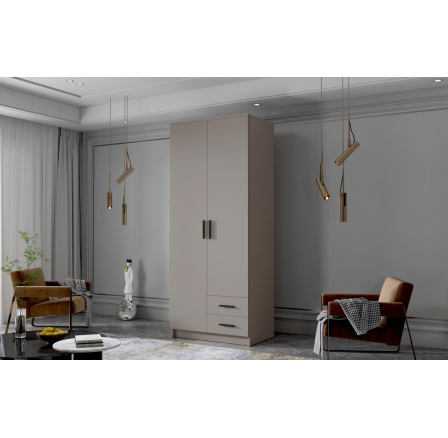 Skříň Arya I 80 - kašmír/černé úchytky