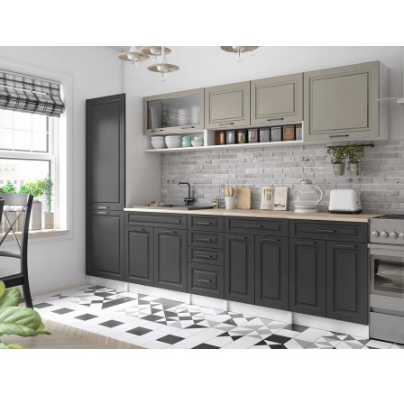 Kuchyňská linka Brigita 300/300 kámen/grafit MAT Kuchyňská linka Brigita 300/300 kámen/grafit MAT
