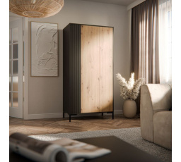 Šatní skříň MERCI, černá/artisan