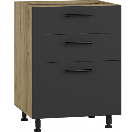 Kuchyňská dolní skříňka VENTO D3S-60/82, dub antracit Kuchyňská dolní skříňka VENTO D3S-60/82, dub antracit