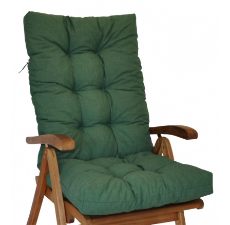 Polstr na teakové zahradní křeslo vysoké - látka tmavě zelený melír Polstr na teakové zahradní křeslo vysoké - látka tmavě zelený melír