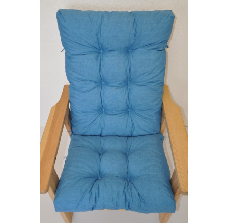 Polstr na zahradní křeslo vysoké - látka tyrkysovy melír Polstr na zahradní křeslo vysoké - látka tyrkysovy melír