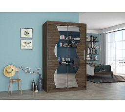 Posuvná skříň se zrcadlem OSWALD 120 Choco+Choco