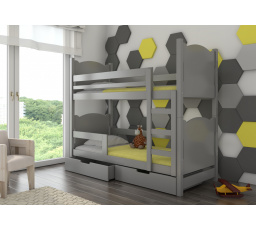 Dvoulůžková patrová postel s matracemi MARABA Gray
