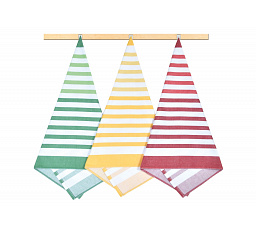 Kuchyňská utěrka 50x70cm pruhy červené, zelené, žluté