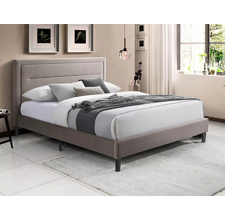 Postel MALAGA VELVET, 140x200 cm, Tmavě bežový Bluvel 40/Černá