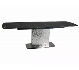 Jídelní stůl MONCLER CERAMIC, Sahara Noir černý mat/Nerezavějící ocel