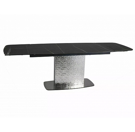 Jídelní stůl MONCLER CERAMIC, Sahara Noir černý mat/Nerezavějící ocel
