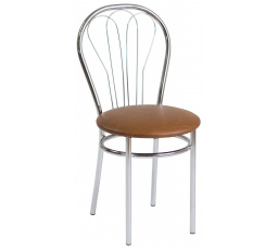 Jídelní židle Venus, Hnědá ekokůže / Chrom