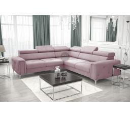 Rohová sedací souprava ORION I s funkcí spaní 255×255 cm - růžová, levá