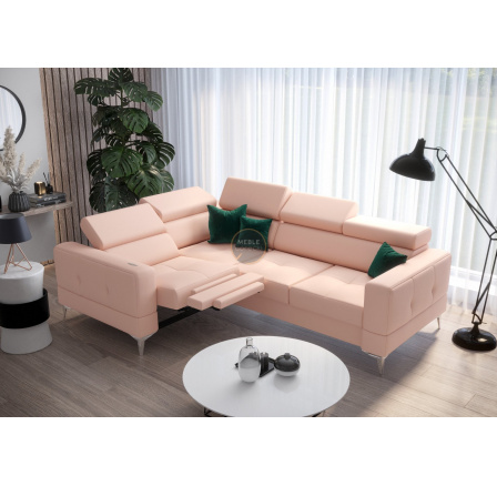 Rohová sedací souprava TOSCANIA , relax s funkcí spaní 185x250 přírodní kůže - přírodní kůže - volitelná barva, levá