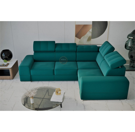Rohová sedací souprava ROYAL II 280×210 - pravá, tyrkysová