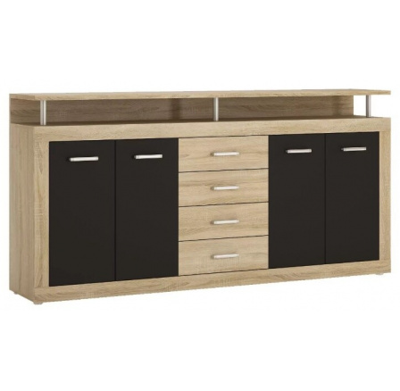Komoda HYCOON 4D4S, Dub Sonoma/Černá Komoda HYCOON 4D4S, Dub Sonoma/Černá
