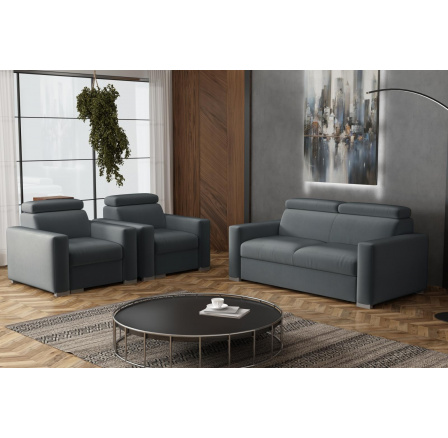 Sedací souprava Petrit 3+1+1 Paros tmavě šedá