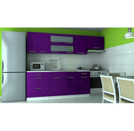 Kuchyňská linka Dakota 240/180 fialový lesk Kuchyňská linka Dakota 240/180 fialový lesk