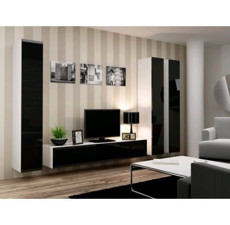 Obývací stěna VIGO 1 - bílo-černá