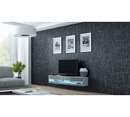 TV komoda VIGO NEW 140, bílá / šedý lesk