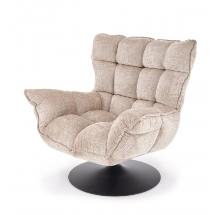 Otočné a houpací křeslo HAGEN, Béžová/Černá