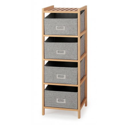 Regál REG10, přírodní/šedá