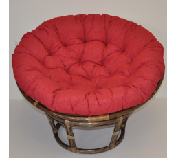 Ratanový papasan 115 cm hnědý - polstr vínový melír