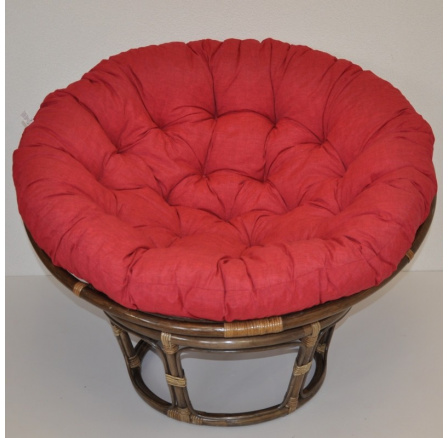 Ratanový papasan 115 cm hnědý - polstr vínový melír