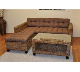 Sedací souprava Penang pravá polstry hnědý melír