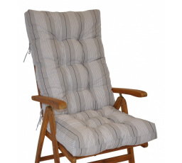 Polstr na teakové zahradní křeslo vysoké - látka Antik pruh