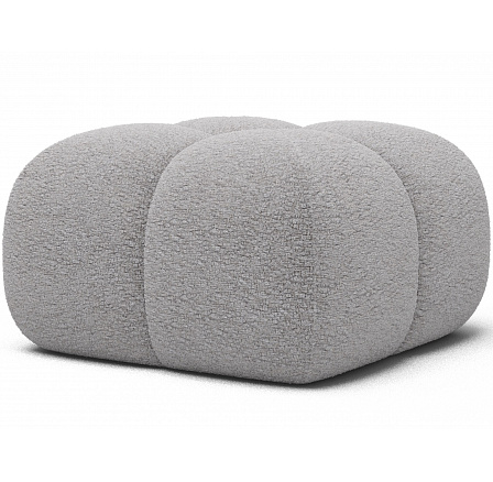 Čalouněný puf Covio, šedý ženyl Kendell 03 85x52