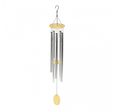 Zvonkohra - kovové trubice, dřevěné doplňky, stříbrná