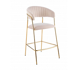 Barová židle H3-FX, béžová / zlatá