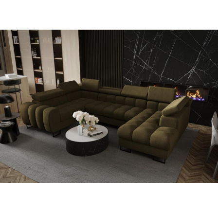 Rohová sedací souprava ASPEN MAX II 195x350x170 cm - levá, olivová