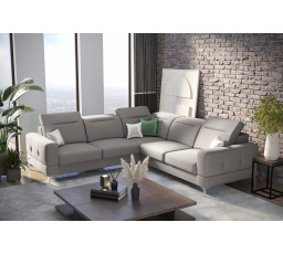 Sestava Rohová sedací souprava MALIBU MAX 250x250 a Křeslo s funkcí , relax šedá  POL 17 - Rychlé doručení