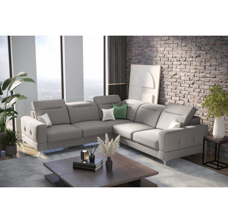 Sestava Rohová sedací souprava MALIBU MAX 250x250 a Křeslo s funkcí , relax šedá  POL 17 - Rychlé doručení