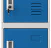 Plechová uzamykatelná šatní skříňka na soklu KAROL, 900 x 1850 x 400 mm, šedo-modrá
