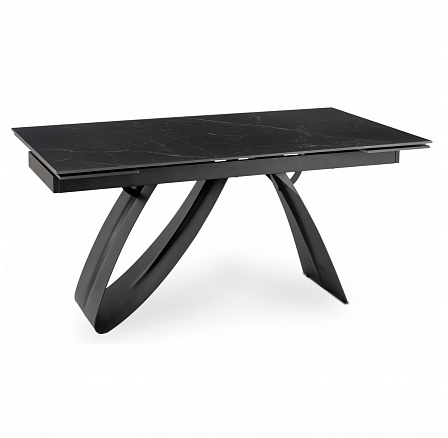 Stůl DEVON Keramický Rozkládací 160-220 cm Černý Mramor/Černý