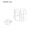 Komoda CARINI - CA6, světlý grafit/bílá briliantová/dub nash