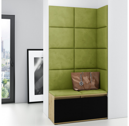 Předsíňová stěna EMI 2, Trinity 12/Artisan + černá Předsíňová stěna EMI 2, Trinity 12/Artisan + černá