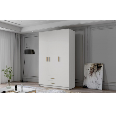 Skříň Arya I 120 - bílá/zlaté úchytky