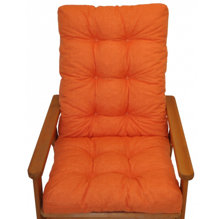 Polstr na zahradní křeslo s mašlí - látka oranžový melír Polstr na zahradní křeslo s mašlí - látka oranžový melír