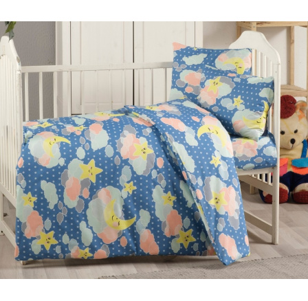 Bavlněné dětské povlečení 140x200, 70x90cm obloha modrá
