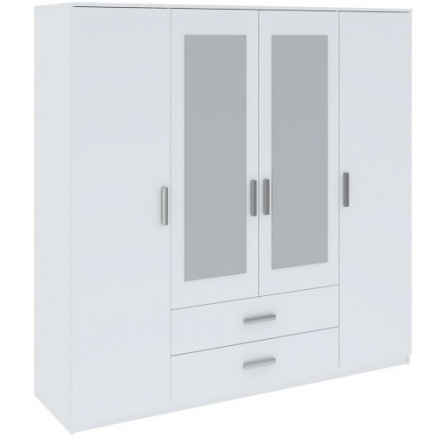 Šatní skříň TAMINA 4D2S, Bílá
